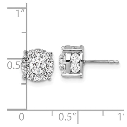 14K Weißgold 2 Karat Im Labor Gezüchtet Diamant Vs/si+ G+ Komplett Rund Mode Heiligenschein Ohrstecker