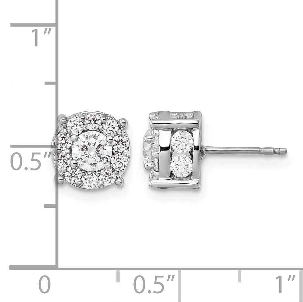 10K Weißgold Ohrstecker mit 2 ct. laborgezüchteten Diamanten VS/SI+ G+