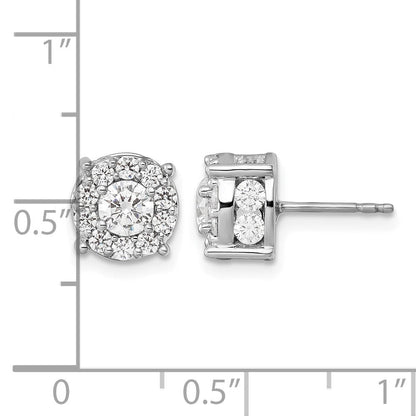 10K Weißgold Ohrstecker mit 2 ct. laborgezüchteten Diamanten VS/SI+ G+