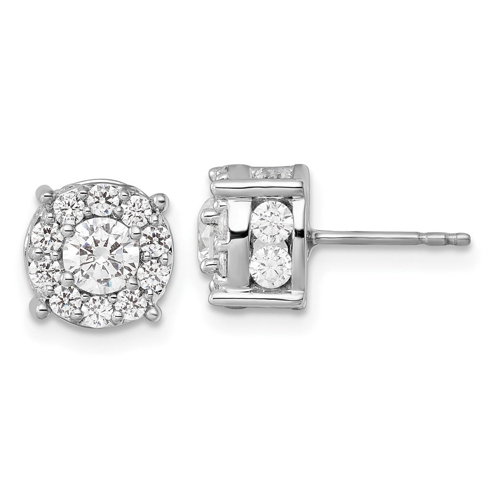 10K Weißgold Ohrstecker mit 2 ct. laborgezüchteten Diamanten VS/SI+ G+