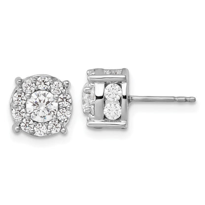 10K Weißgold Ohrstecker mit 2 ct. laborgezüchteten Diamanten VS/SI+ G+