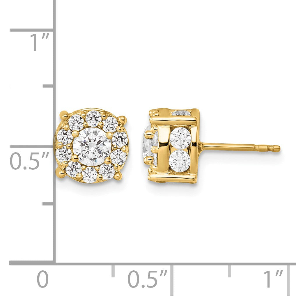10K Gelbgold Ohrstecker mit 2 ct. im Labor gezüchteten Diamanten VS/SI+ G+