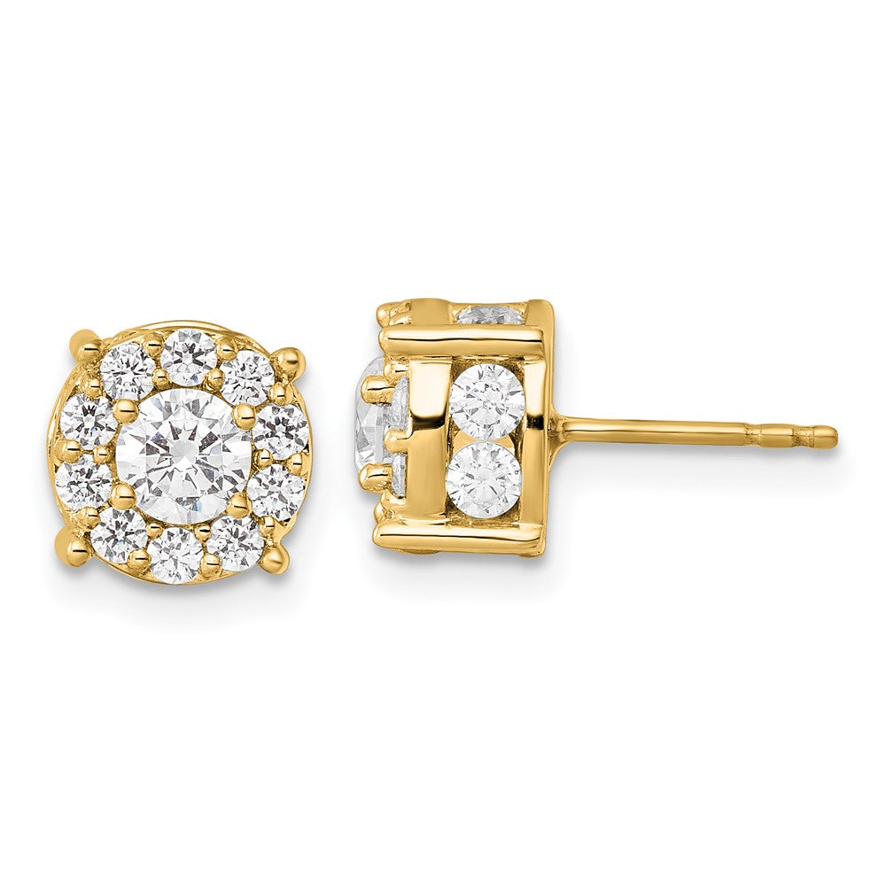 10K Gelbgold Ohrstecker mit 2 ct. im Labor gezüchteten Diamanten VS/SI+ G+
