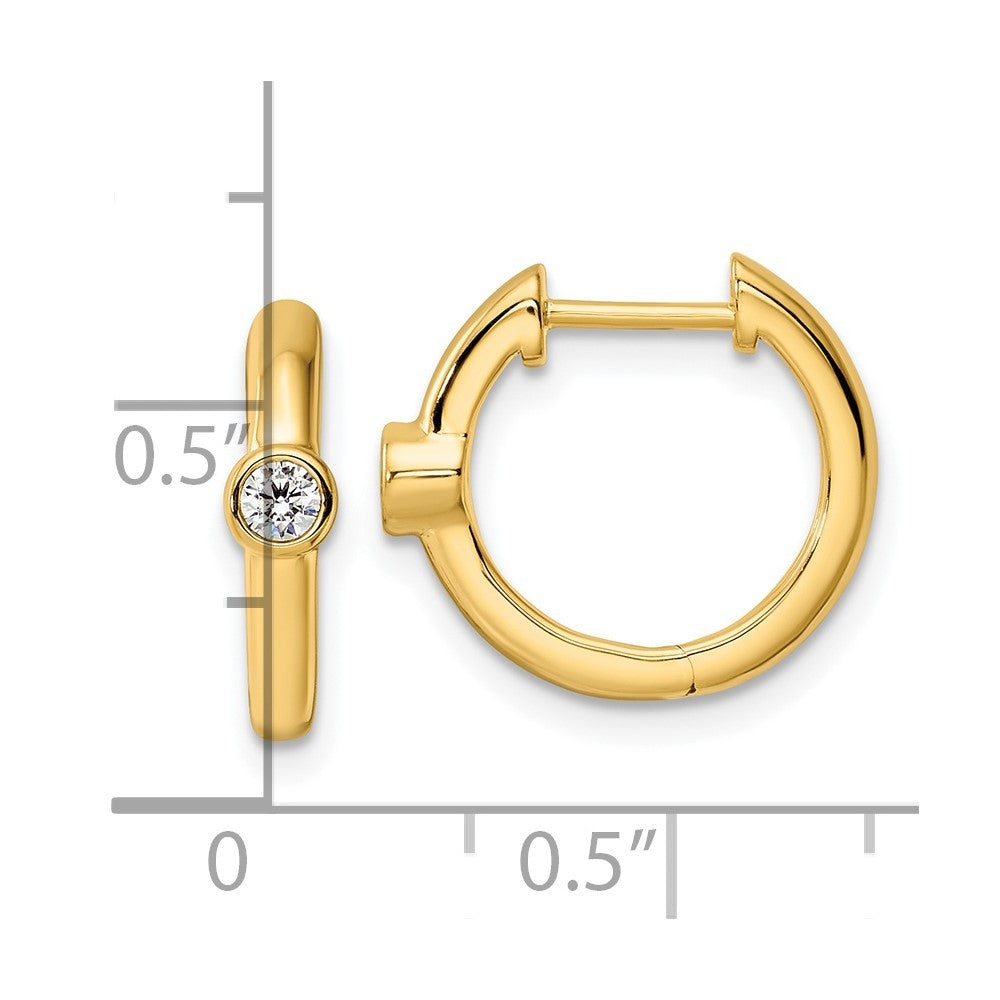 14K Gelbgold True Origin 1/8 Karat Im Labor Gezüchtet Diamant Vs Def Klappbar Creolen