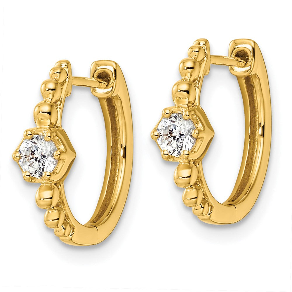 14K Gelbgold True Origin 5/8 Karat Im Labor Gezüchtet Diamant Vs Def Klappbar Creolen