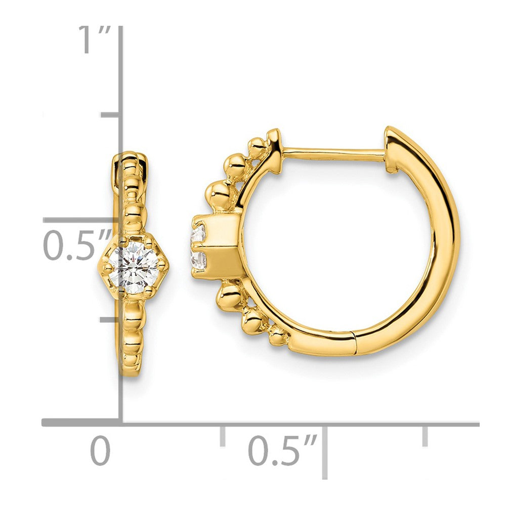 14K Gelbgold True Origin 5/8 Karat Im Labor Gezüchtet Diamant Vs Def Klappbar Creolen
