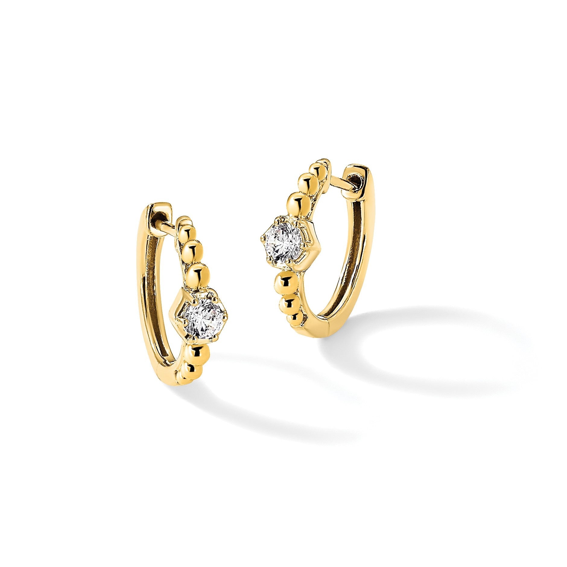 14K Gelbgold True Origin 5/8 Karat Im Labor Gezüchtet Diamant Vs Def Klappbar Creolen