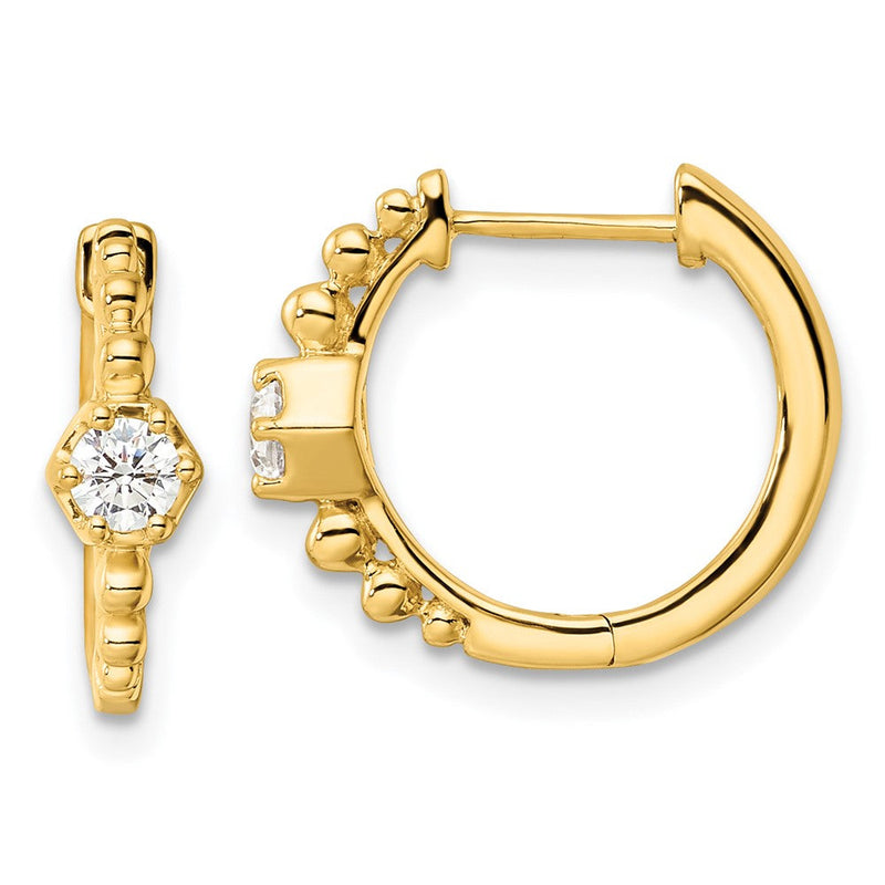 14K Gelbgold True Origin 5/8 Karat Im Labor Gezüchtet Diamant Vs Def Klappbar Creolen