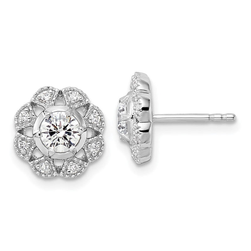 14K Weißgold True Origin 3/4 Karat Im Labor Gezüchtet Diamant Vs Def Blumen Ohrstecker