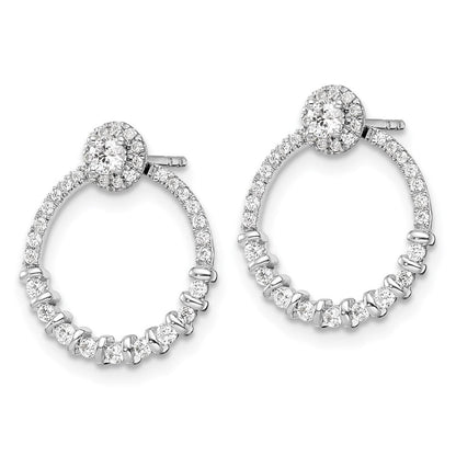 14K Weißgold Ohrringe mit Ohrring-Jackets in Kreisform und Ohrsteckern, mit Labor gezüchteten Diamanten VS/SI+ G+