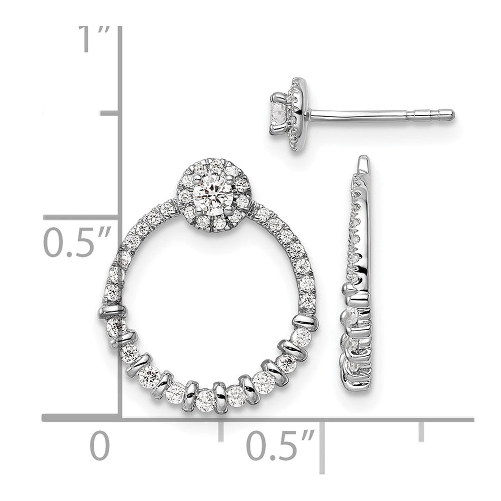 14K Weißgold Ohrringe mit Ohrring-Jackets in Kreisform und Ohrsteckern, mit Labor gezüchteten Diamanten VS/SI+ G+