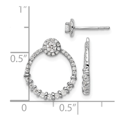 14K Weißgold Ohrringe mit Ohrring-Jackets in Kreisform und Ohrsteckern, mit Labor gezüchteten Diamanten VS/SI+ G+
