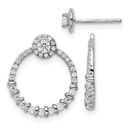 14K Weißgold Ohrringe mit Ohrring-Jackets in Kreisform und Ohrsteckern, mit Labor gezüchteten Diamanten VS/SI+ G+