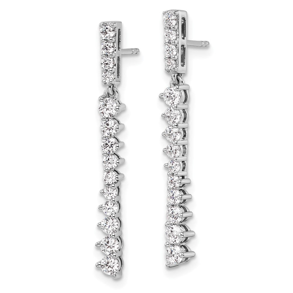14K Weißgold Ohrhänger mit 1 ct. im Labor gezüchteten Diamanten, VS/SI+ G+, mit Stecker