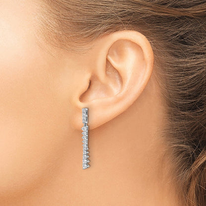 14K Weißgold Ohrhänger mit 1 ct. im Labor gezüchteten Diamanten, VS/SI+ G+, mit Stecker