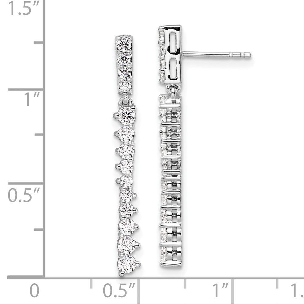 14K Weißgold Ohrhänger mit 1 ct. im Labor gezüchteten Diamanten, VS/SI+ G+, mit Stecker