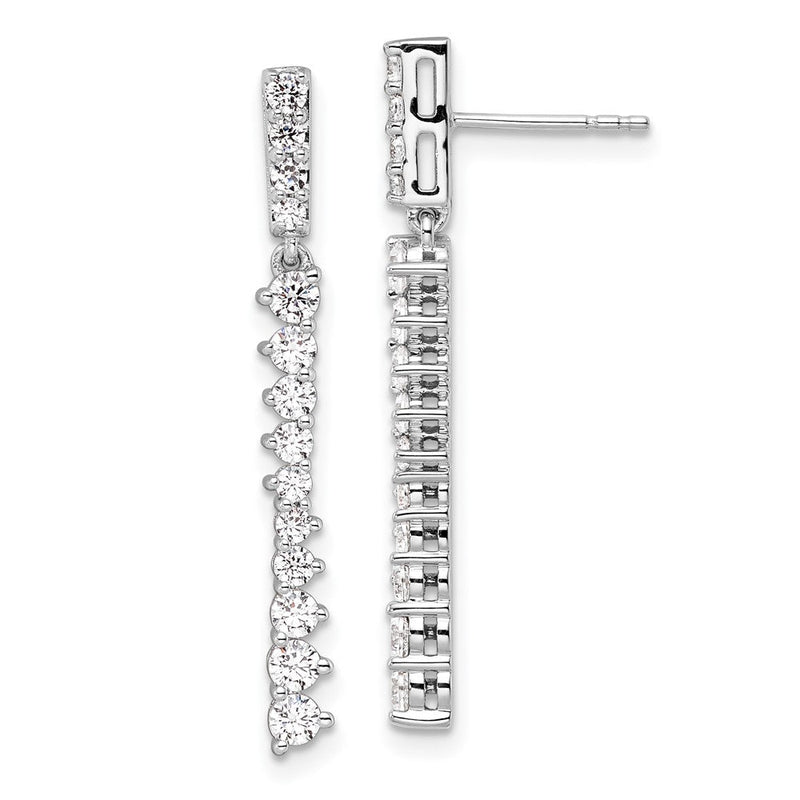 14K Weißgold Ohrhänger mit 1 ct. im Labor gezüchteten Diamanten, VS/SI+ G+, mit Stecker