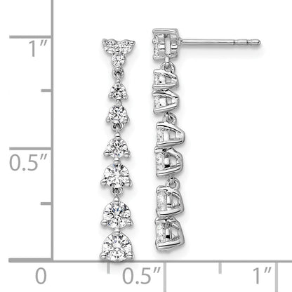 14K Weißgold Ohrhänger mit 1 ct. im Labor gezüchteten Diamanten, VS/SI+ G+, komplett mit Steckverschluss
