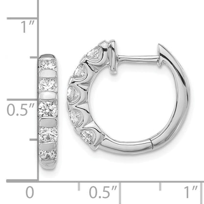 14K Weißgold Creolen mit Scharnier, komplett besetzt mit Labor-gezüchteten Diamanten in Stab-Fassung, 1,33 ct. VS/SI+ G+