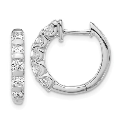 14K Weißgold Creolen mit Scharnier, komplett besetzt mit Labor-gezüchteten Diamanten in Stab-Fassung, 1,33 ct. VS/SI+ G+
