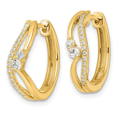 14K Gelbgold Fashion-Creolen mit Scharnier, 0,33 ct. Laborgezüchtete Diamanten, VS/SI+ G+