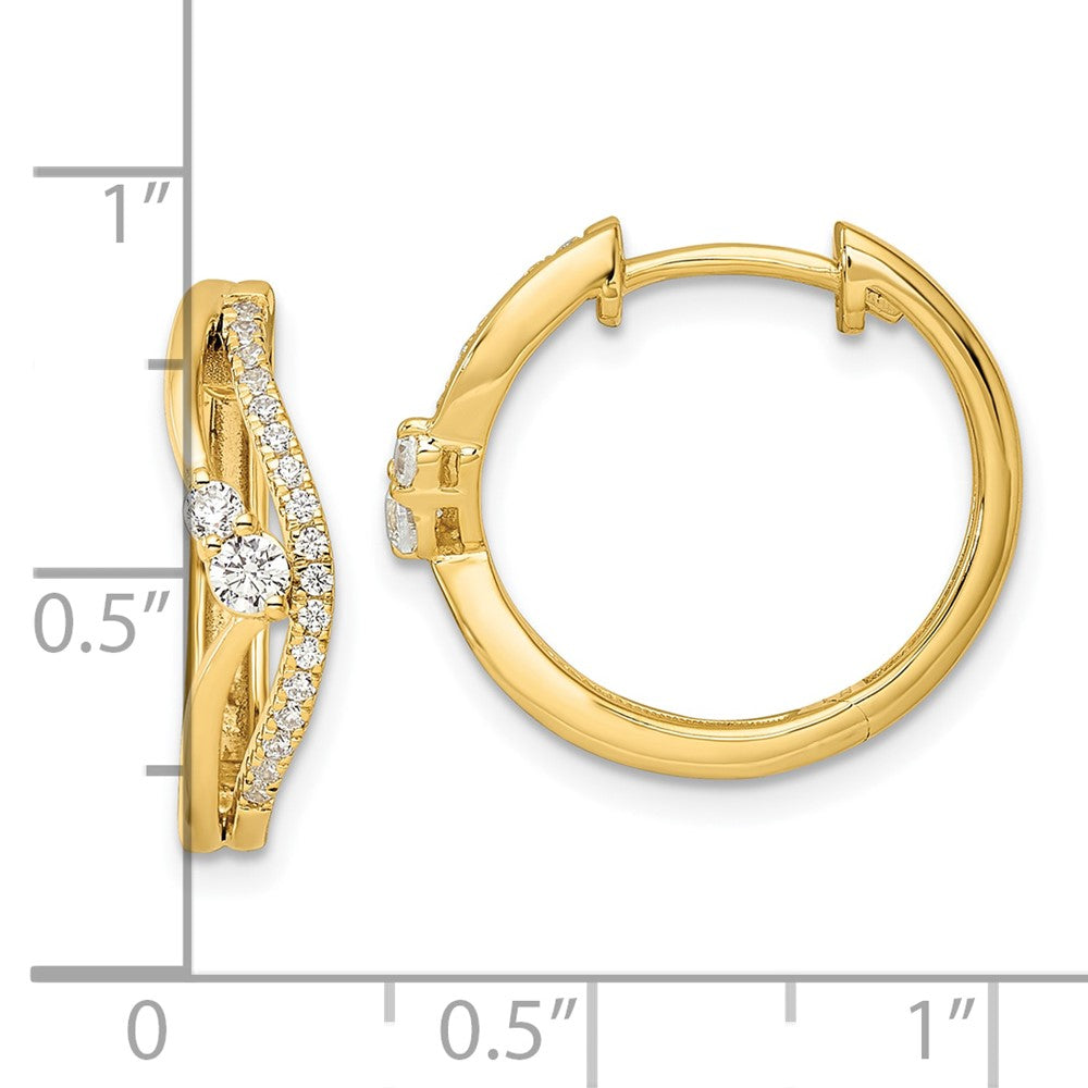 14K Gelbgold Fashion-Creolen mit Scharnier, 0,33 ct. Laborgezüchtete Diamanten, VS/SI+ G+