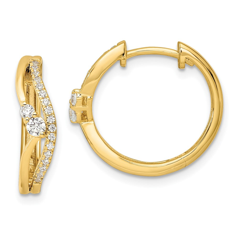 14K Gelbgold Fashion-Creolen mit Scharnier, 0,33 ct. Laborgezüchtete Diamanten, VS/SI+ G+