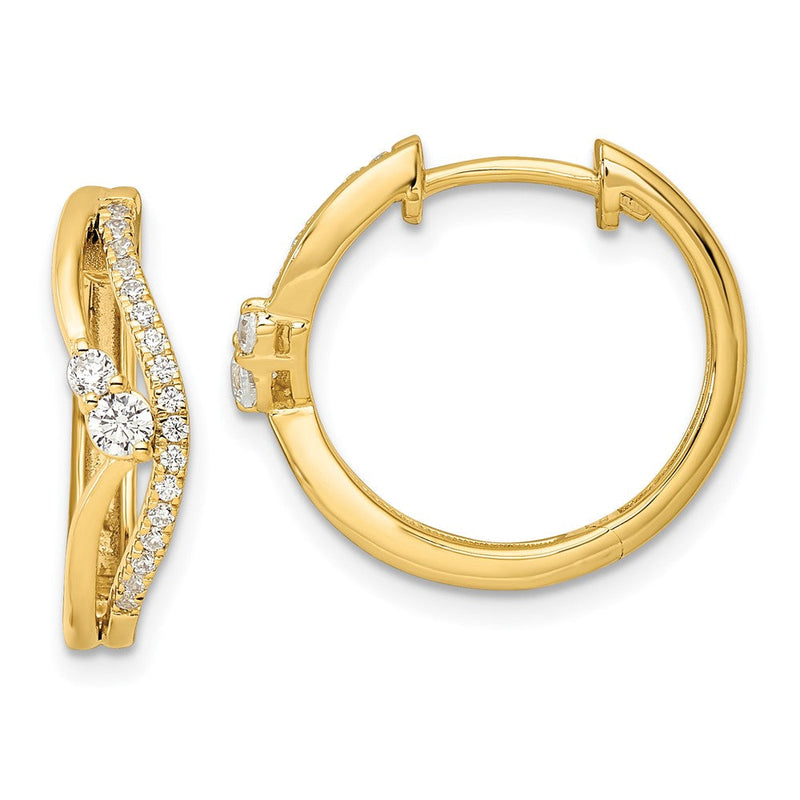 14K Gelbgold Fashion-Creolen mit Scharnier, 0,33 ct. Laborgezüchtete Diamanten, VS/SI+ G+