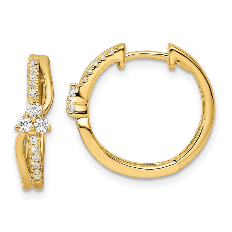 14K Gelbgold Fashion-Scharniercreolen mit 0,33 ct. Laborgezüchteten Diamanten VS/SI+ G+