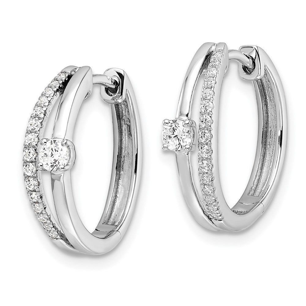 14K Weißgold Creolen mit Scharnier, 0,375 ct. Laborgezüchtete Diamanten VS/SI+ G+