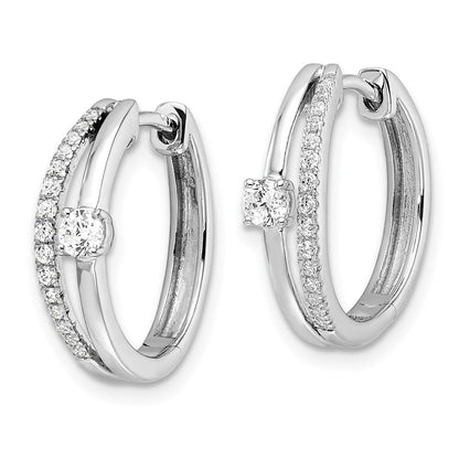 14K Weißgold Creolen mit Scharnier, 0,375 ct. Laborgezüchtete Diamanten VS/SI+ G+