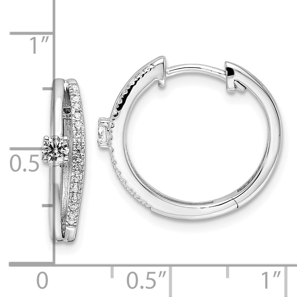 14K Weißgold Creolen mit Scharnier, 0,375 ct. Laborgezüchtete Diamanten VS/SI+ G+