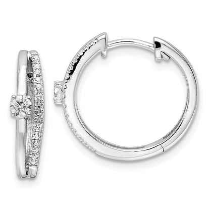 14K Weißgold Creolen mit Scharnier, 0,375 ct. Laborgezüchtete Diamanten VS/SI+ G+