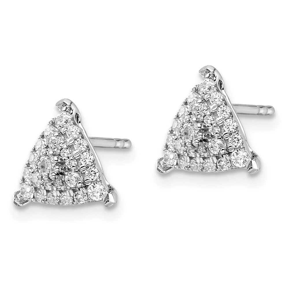 14K Weißgold Ohrstecker mit 0,5 ct. laborgezüchteten Diamanten VS/SI+ G+, komplett besetztes Dreieck-Cluster-Design