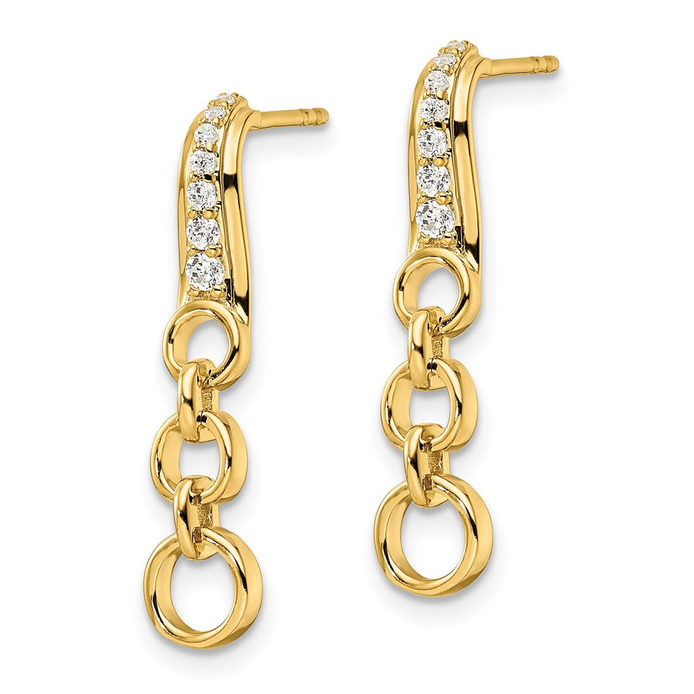 14K Gelbgold Ohrhänger mit 0,125 ct. im Labor gezüchteten Diamanten VS/SI+ G+ mit Ohrstecker-Verschluss
