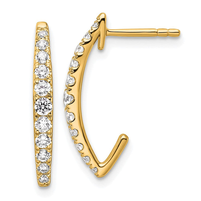 14K Gelbgold True Origin 1/2 Karat Im Labor Gezüchtet Diamant Vs Def J Creolen
