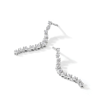 14K Weißgold 0,75 ct. Laborgezüchtete Diamant-Ohrhänger VS/SI+ G+, komplett, mit Ohrstecker-Verschluss