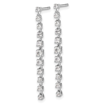 14K Weißgold 0,75 ct. Laborgezüchtete Diamant-Ohrhänger VS/SI+ G+, komplett, mit Ohrstecker-Verschluss