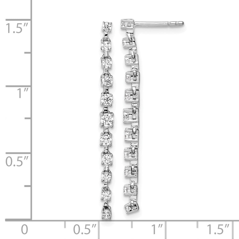14K Weißgold 0,75 ct. Laborgezüchtete Diamant-Ohrhänger VS/SI+ G+, komplett, mit Ohrstecker-Verschluss