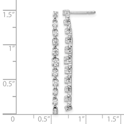 14K Weißgold 0,75 ct. Laborgezüchtete Diamant-Ohrhänger VS/SI+ G+, komplett, mit Ohrstecker-Verschluss