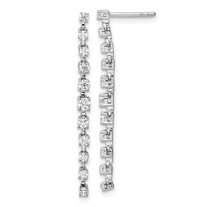 14K Weißgold 0,75 ct. Laborgezüchtete Diamant-Ohrhänger VS/SI+ G+, komplett, mit Ohrstecker-Verschluss