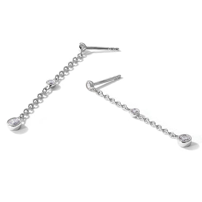 14K Weißgold True Origin 1/3 Karat Im Labor Gezüchtet Diamant Vs Def Abgestuft Hängend Stecker Ohrring
