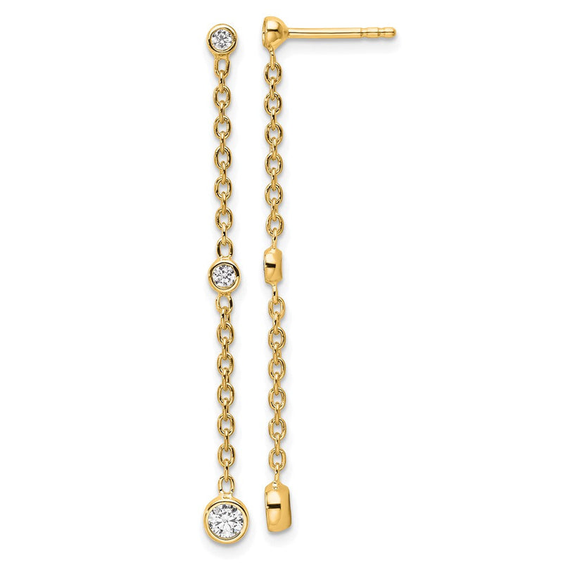 14K Gelbgold True Origin 1/3 Karat Im Labor Gezüchtet Diamant Vs Def Abgestuft Hängend Stecker Ohrring