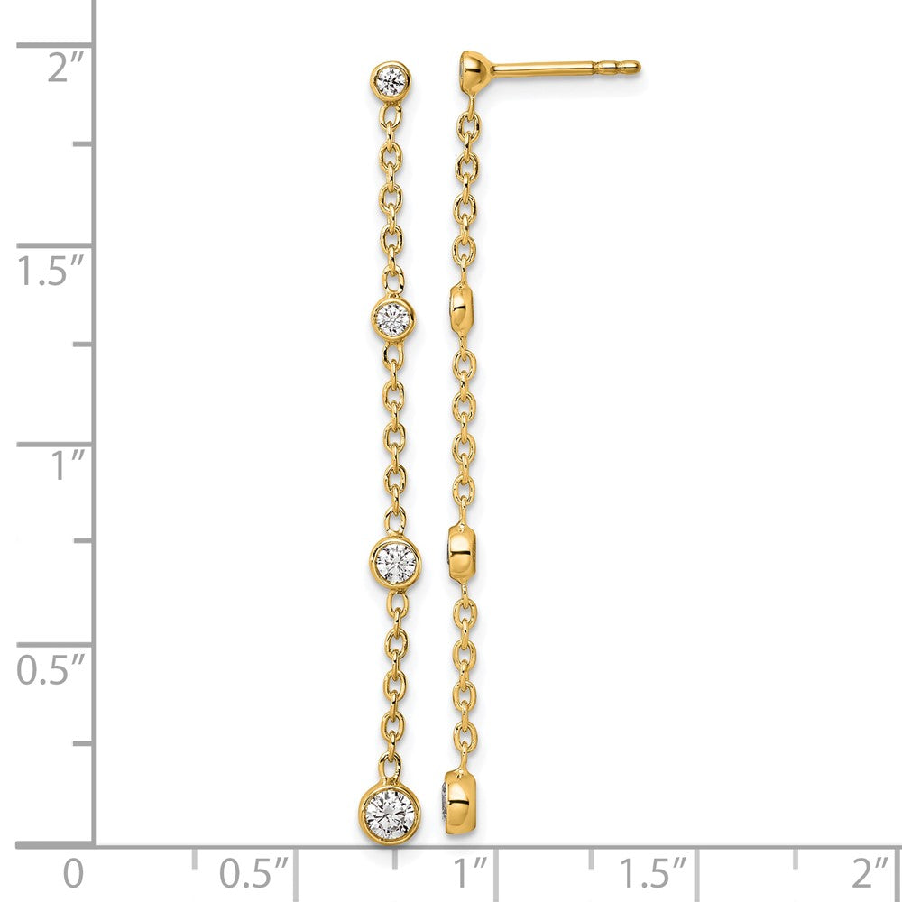 14K Gelbgold True Origin 1/2 Karat Im Labor Gezüchtet Diamant Vs Def Abgestuft Hängend Stecker Ohrring