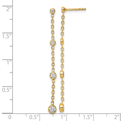 14K Gelbgold True Origin 1/2 Karat Im Labor Gezüchtet Diamant Vs Def Abgestuft Hängend Stecker Ohrring