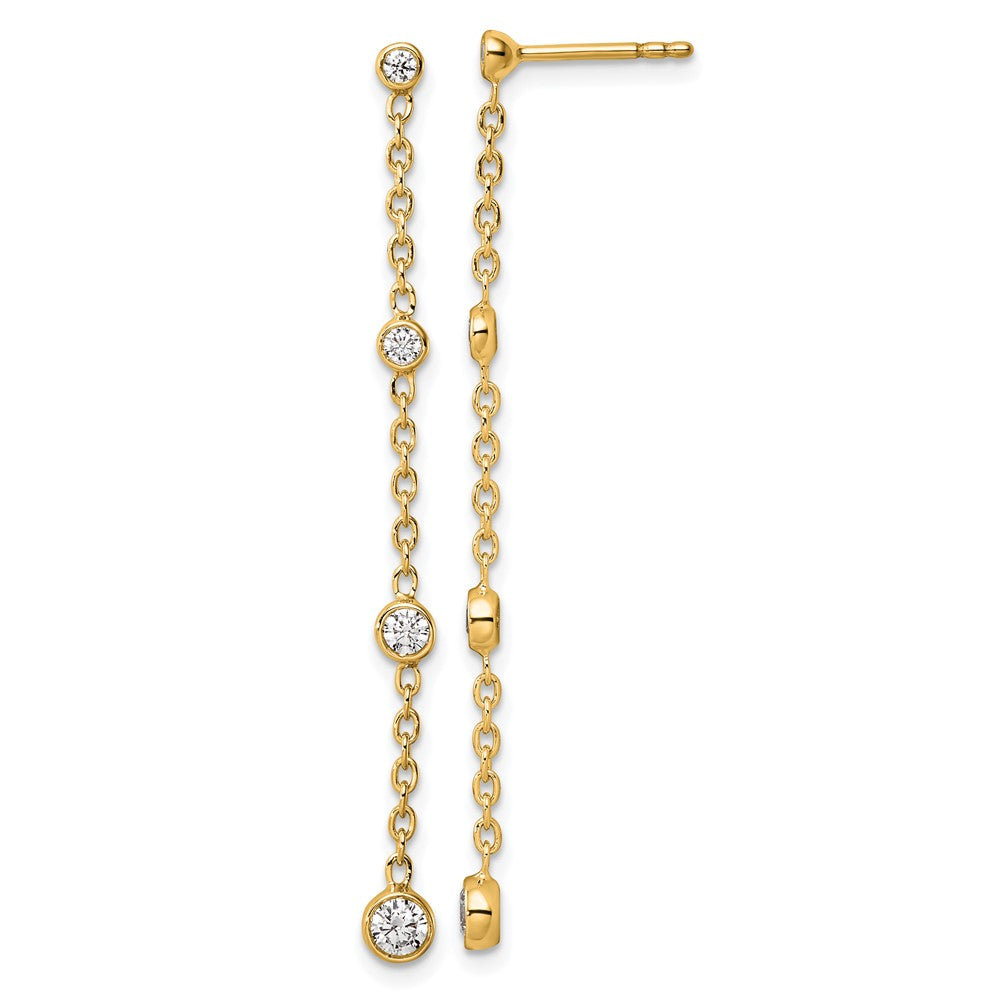 14K Gelbgold True Origin 1/2 Karat Im Labor Gezüchtet Diamant Vs Def Abgestuft Hängend Stecker Ohrring