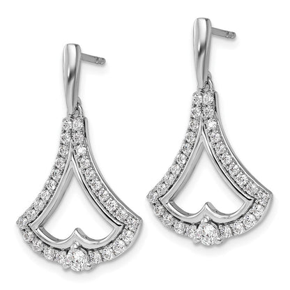 14K Weißgold Ohrhänger mit Ansteckern, 1 ct. im Labor gezüchtete Diamanten, VS/SI+ G+