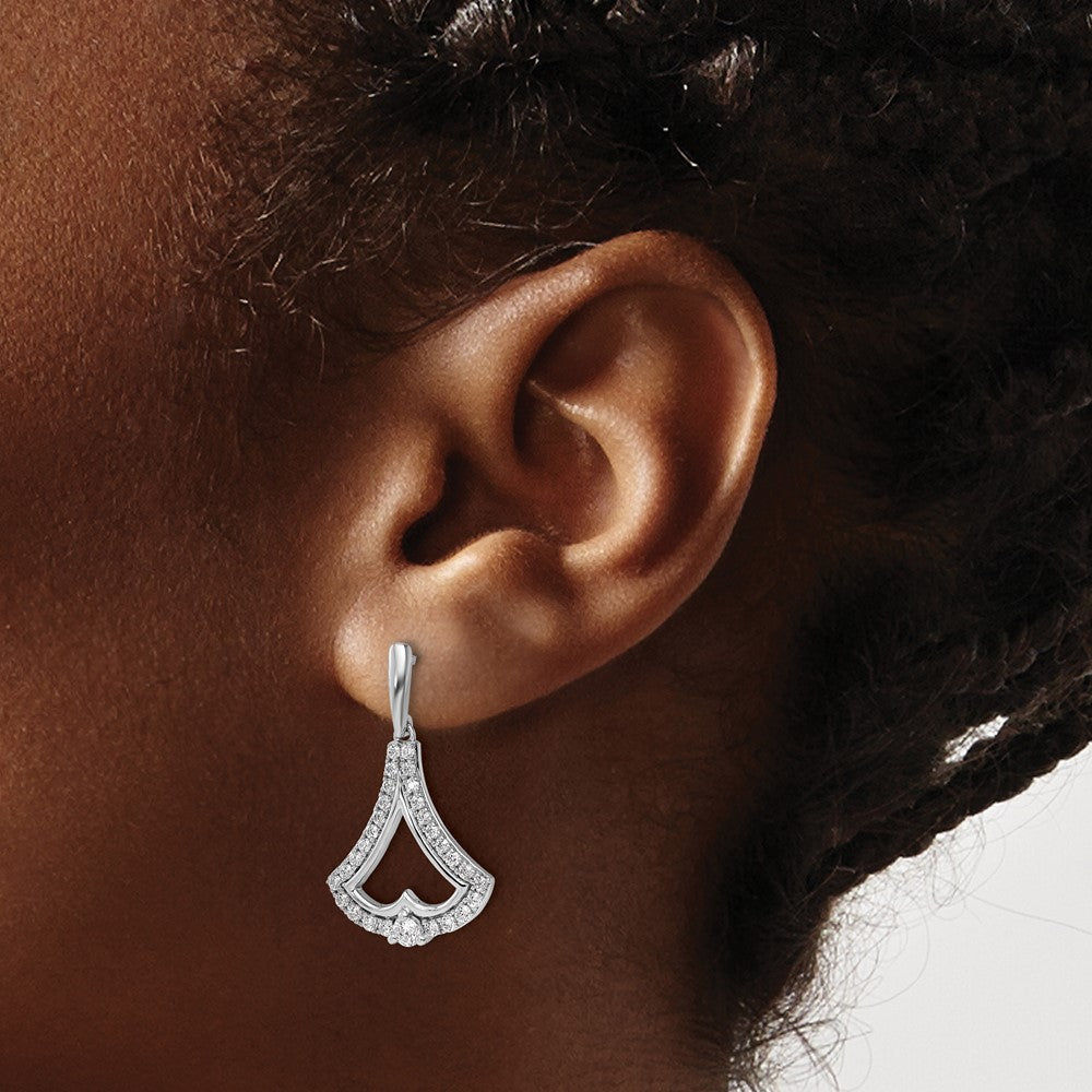 14K Weißgold Ohrhänger mit Ansteckern, 1 ct. im Labor gezüchtete Diamanten, VS/SI+ G+