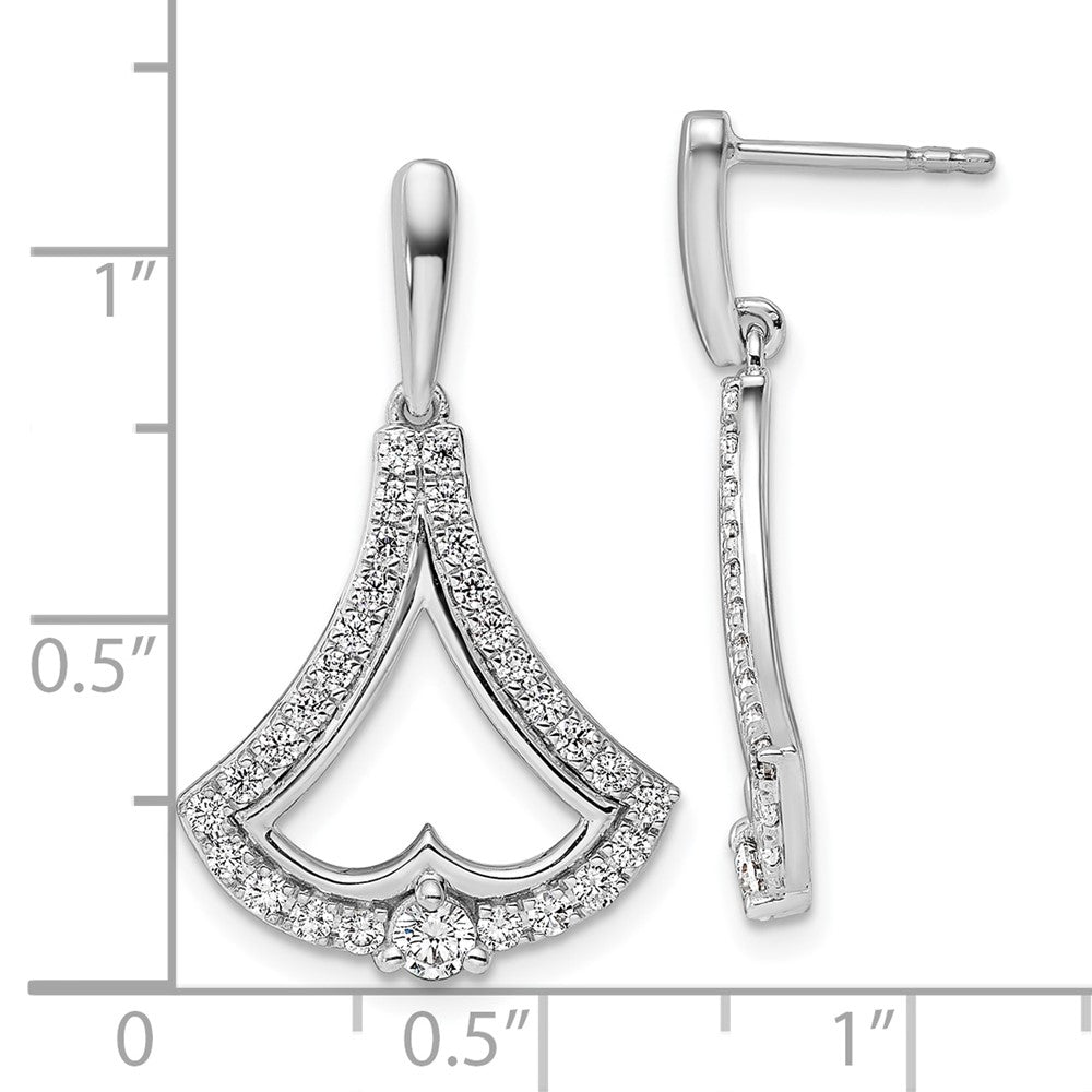 14K Weißgold Ohrhänger mit Ansteckern, 1 ct. im Labor gezüchtete Diamanten, VS/SI+ G+
