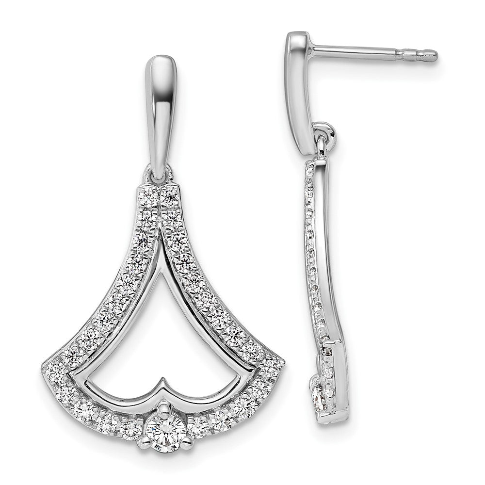 14K Weißgold Ohrhänger mit Ansteckern, 1 ct. im Labor gezüchtete Diamanten, VS/SI+ G+